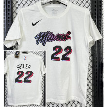 2025 Miami HEAT BUTLER #22 White High Quality Casual T-Shirt  T149