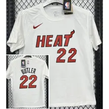 2025 Miami HEAT BUTLER #22 White High Quality Casual T-Shirt T156