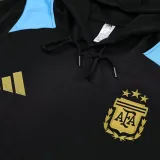 2025 Argentina Black Hoody Zipper Jacket Tracksuit