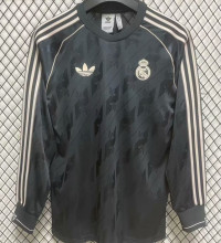 2025 RM Special Edition Black Retro Style Long Sleeve Soccer Jersey