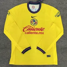 2024/25 Club America Home Yellow Long Sleeve Fans Jersey