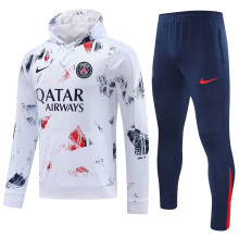 2025 PSG White Hoody Zipper Jacket Tracksuit