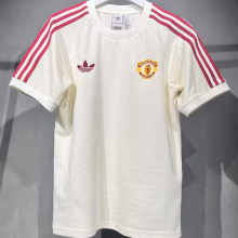 2025 M Utd Beige Cotton Retro Style Jersey
