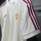 2025 M Utd Beige Cotton Retro Style Jersey