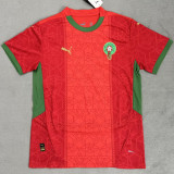 2025/26 Morocco Home Red Fans Soccer Jersey