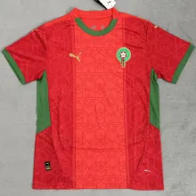 2025/26 Morocco Home Red Fans Soccer Jersey