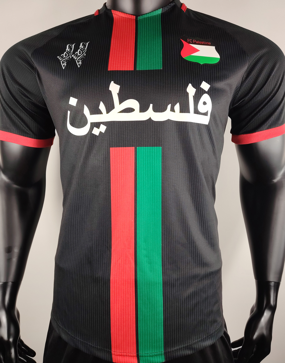 Maillot De Football FC Palestina édition Spéciale 2024-25 - Noir, Manches Courtes
