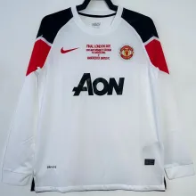 2010/11 M Utd Away Retro UCL Version Long Sleeve Soccer Jersey（胸前有绣欧冠决赛小字）