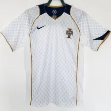2004 Portugal Away White Retro Soccer Jersey
