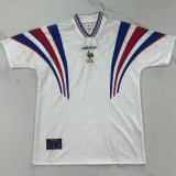 1996 France White Away Retro Soccer Jersey