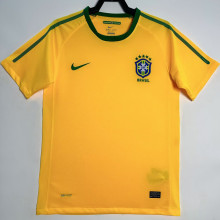 2010 Brazil Home Yellow Retro Soccer Jersey