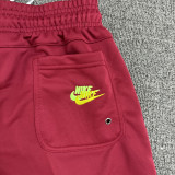 2025 NK Jujube red Embroidered Multicolor Logo Casual Short Pants CN02枣红