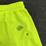 2025 NK Fluorescent Green Embroidered Multicolor Logo Casual Short Pants  CN02萤光绿
