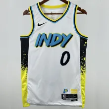 2025 Pacers HALIBURTON #0 White City Edition NBA Jerseys