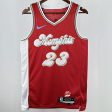 2025 Grizzlies ROSE #23 Red City Edition NBA Jerseys Hot Pressed