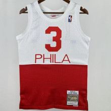 2003/04 76ers IVERSON #3 Red White Retro NBA Jerseys 热压