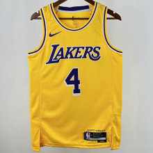 2025 Lakers KNECHT#4 Yellow NBA Jerseys