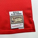 2003/04 76ers IVERSON #3 Red White Retro NBA Jerseys 热压