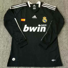 2008/09 RM Away Black Retro Long Sleeve Soccer Jersey