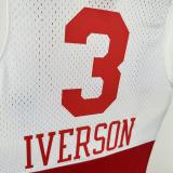 2003/04 76ers IVERSON #3 Red White Retro NBA Jerseys 热压