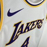 2025 Lakers KNECHT#4 White NBA Jerseys