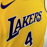 2025 Lakers KNECHT#4 Yellow NBA Jerseys