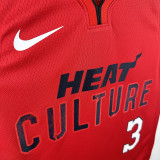2025 Miami Heat WADE #3 Red City Edition NBA Jerseys 热压