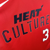 2025 Miami Heat WADE #3 Red City Edition NBA Jerseys 热压