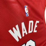 2025 Miami Heat WADE #3 Red City Edition NBA Jerseys 热压