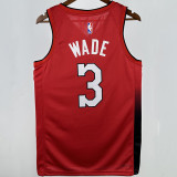 2025 Miami Heat WADE #3 Red City Edition NBA Jerseys 热压