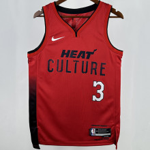 2025 Miami Heat WADE #3 Red City Edition NBA Jerseys 热压