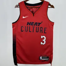2025 Miami Heat WADE #3 Red City Edition NBA Jerseys 热压