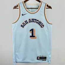 2025 Spurs WEMBANYAMA  #1 Light Blue City Edition NBA Jerseys