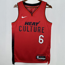 2025 Miami Heat JAMES #6 Red City Edition NBA Jerseys 热压