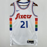 2025 76ers EMBIID #21 White City Edition NBA Jerseys 热压