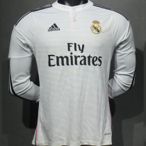 2014/15 RM Home White Retro Player Version Long Sleeve Jersey 球员版