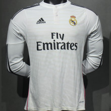 2014/15 RM Home White Retro Player Version Long Sleeve Jersey 球员版