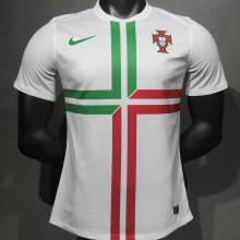 2012 Portugal Away White Retro Player Version Soccer Jersey