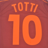 1998/99 Roma Red Home Retro Long SLeeve Soccer Jersey