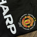 1998/99 M Utd Away Black UCL Version  Long Sleeve Retro Jersey