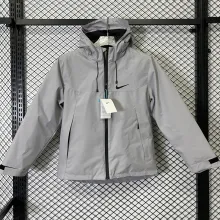2025 NK Cotton Thickened Warm Grey Outdoor Jacket #A801加棉冲锋衣