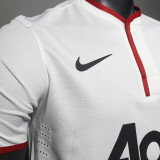 2013/14 M Utd Away White Retro Player Version Soccer Jersey