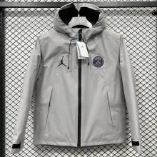 2025 PSG Jordan Cotton Thickened Warm Grey Outdoor Jacket #A805加棉冲锋衣