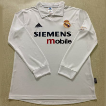 2002/03 RM Home White Retro Long Sleeve Soccer Jersey