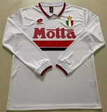 1992/94 AC Milan Away White Retro Long Sleeve Soccer Jersey