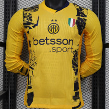 2024/25 In Milan Third Yellow Player Version Long Sleeve Soccer Jersey
