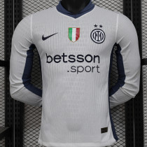 2024/25 In Milan Away White Player Version Long Sleeve Soccer Jersey