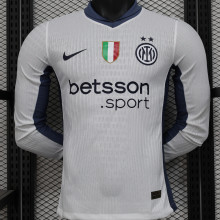 2024/25 In Milan Away White Player Version Long Sleeve Soccer Jersey