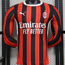 2024/25 AC Milan Home Player Version Long Sleeve Soccer Jersey