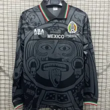 1998 Mexico Black Retro Long Sleeve Soccer Jersey